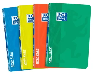 Oxford School Classic Openflex Libreta Grapada A6 48 Hojas Cuadricula 5x5 - Tapa de Plastico Translucido - Ideal para Estudiantes - Colores Surtidos · Pack de 10 uds.