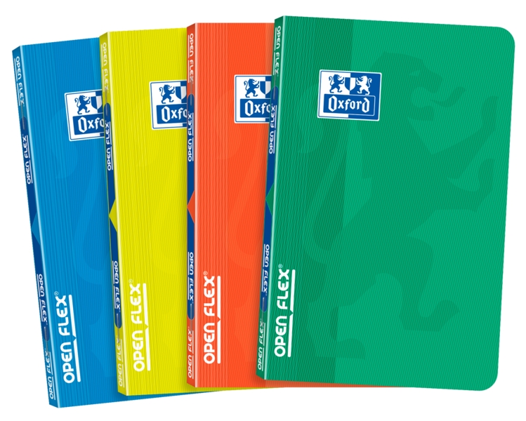 Oxford School Classic Openflex Libreta Grapada A6 48 Hojas Cuadricula 5x5 - Tapa de Plastico Translucido - Ideal para Estudiantes - Colores Surtidos · Pack de 10 uds.