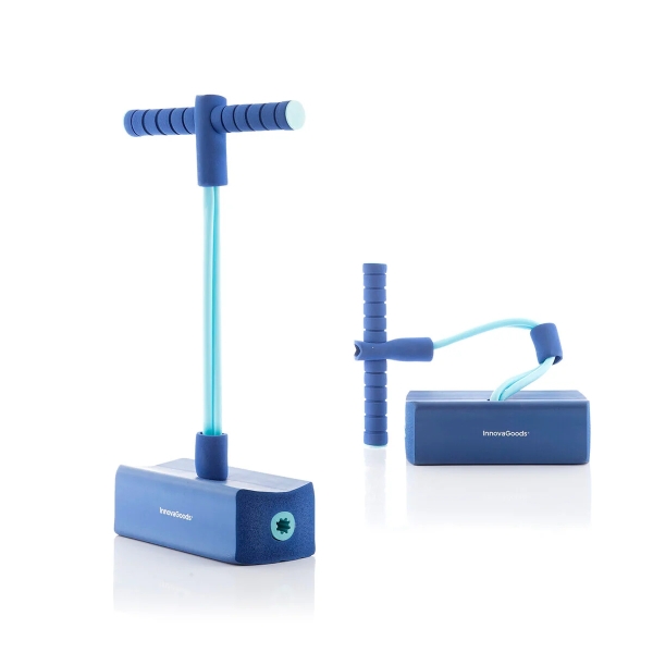 Innovagoods Funp Pogo Saltarin de Goma - Soporta hasta 70kg - Antideslizante - Sonido de Pitido - 55x24x11cm - Color Azul