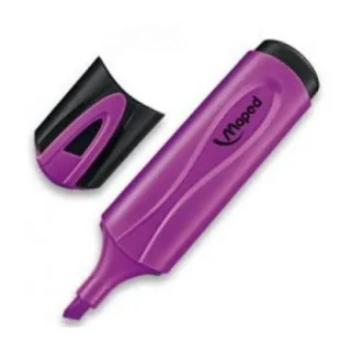 Maped Peps Classic Marcador Fluorescente - Punta Biselada - Trazo de 1 a 5mm - Ideal para Subrayar y Resaltar - Color Violeta · Pack de 12 uds.