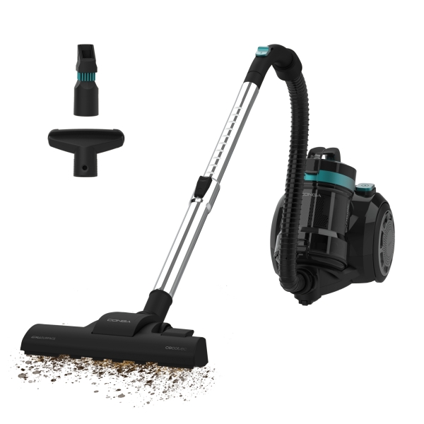 Cecotec Conga Rockstar Cyclonic Plus Aspiradora de Trineo sin Bolsa - 800W - Succion 16kPa - Deposito de 2L - Incluye Accesorios - Ideal para Mascotas - Filtro HEPA - Radio hasta 7m - Color