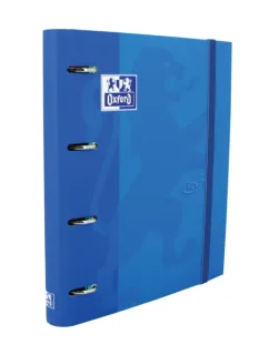 Oxford Touch A4+ Europeanbinder - Tapa Extradura Resistente - Lomo de 45mm - Anillas 4Dx35mm - Incluye Recambio 5x5 - Color Denim · Pack de 4 uds.