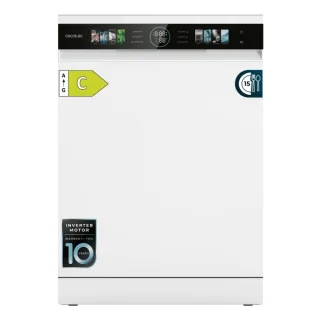 Cecotec Bolero Aguazero 6620 Lavavajillas de 60cm - 15 Servicios - Incluye Accesorios - Modo Turbo - Pantalla XXL - 8 Programas - Motor Inverter - Inicio Programable - Color Blanco y Negro