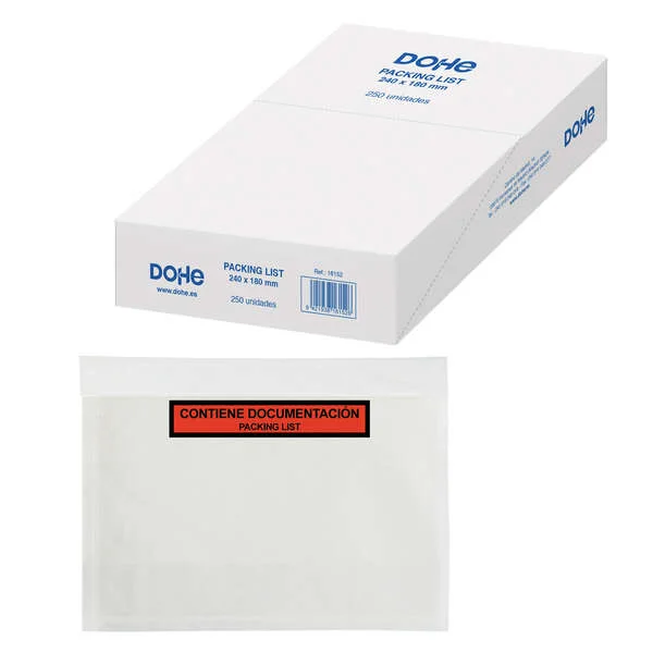 Dohe Caja de 250 Sobres Autoadhesivos para Envio de Documentos 240x180mm - Packing List Especial Envios