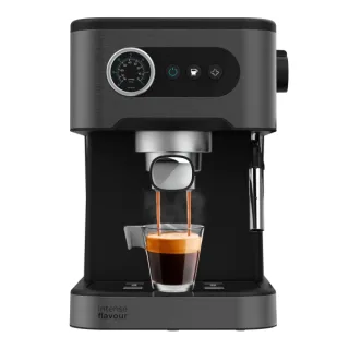 Cecotec Power Espresso 20 Pro Cafetera Espresso - Pantalla con Botones - Vaporizador Orientable - Doble Salida para Cafe - Deposito 1.5L Extraible - Superficie Calienta Tazas - Color Negro