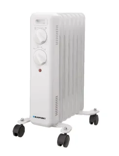 Blaupunkt Radiador de Aceite - Potencia 1500W - Termostato Regulable - Ruedas - Asa de Transporte - Indicador Luminoso - Color Blanco