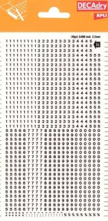 Apli Numeros Transferibles - 2.5mm - Facil Aplicacion - Negros Intensos - 952 Caracteres - Negro