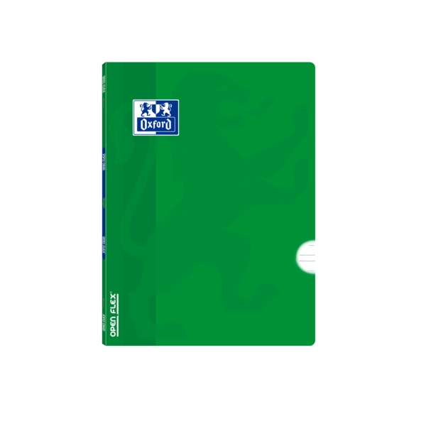 Oxford School Classic Openflex A5+ Libreta Grapada - Tapa de Plastico Resistente - Pauta 3.5 con Margen - 48 Hojas de Papel de Calidad - Color Verde · Pack de 10 uds.
