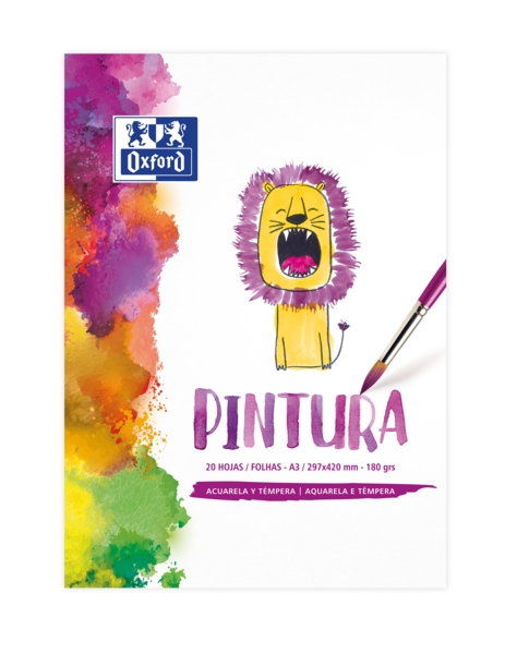 Oxford Pintura Infantil/Ocio Bloc Encolado A3 - Tapa Blanda/Contratapa Rigida - 20 Hojas - 180gr · Pack de 5 uds.