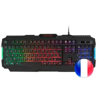 Mars Gaming MRK0 Teclado Gaming RGB Rainbow 9 Colores 15 Teclas de Funcion - 560x199x32mm - Retroiluminacion Multicolor, Capacidad anti-ghosting, Pulsacion Optimizada, Procesador Gaming - Co