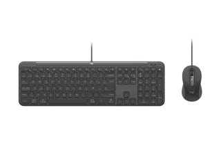 Logitech Signature Slim MK620 Combo Pack Teclado + Raton USB - Reposamanos - Raton Ambidiestro 4000 DPI con SmartWheel - Teclas de Acceso Rapido e IA - Color Grafito