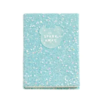 Miquel Rius Back2Fun Cuaderno Encolado con Cubierta de Purpurina Azul y Patch de Silicona - 96 Hojas Lisas de Papel 100 g/m2