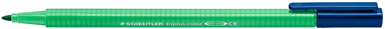 Staedtler Triplus Color 323 Rotulador de Punta Fina - Trazo 1mm Aprox - Tinta Base de Agua - Color Verde Palido · Pack de 10 uds.