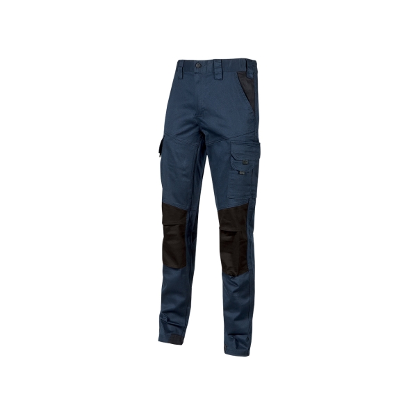 Upower Majo Pantalon de Trabajo - Talla 2XL - Comodidad y Resistencia, Algodon Elastico, Multiples Bolsillos, Proteccion Lumbar, Detalles Reforzados, Cinta Reflectante - Color Azul Oscuro We
