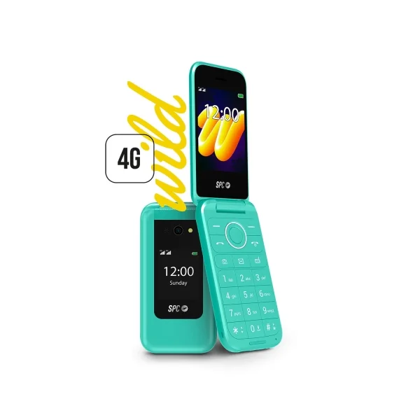 SPC Wild Telefono Movil 4G con Pantallas Principal 2.8" Exterior 1.77" y Tapa - Camara, Radio FM, Linterna - Manos Libres - Color Verde