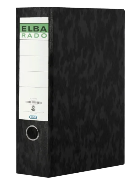 Elba Archivador Palanca Carton Compacto Folio - Lomo 80mm - Resistente Carton Compacto - Color Negro