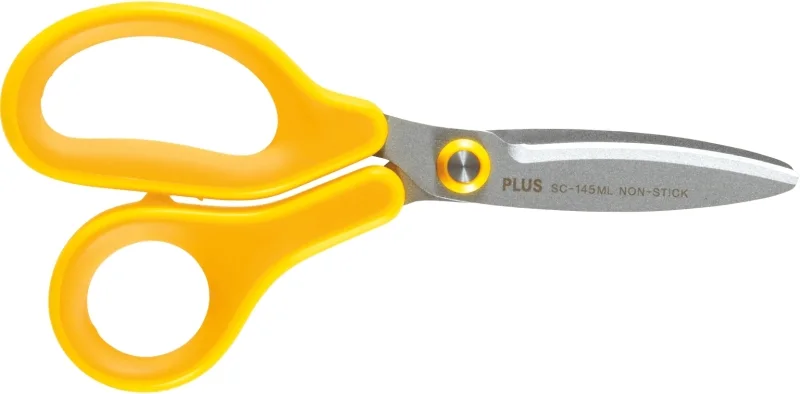 Plus Fitcut Curve Kids Tijera Escolar 14.5cm - Hojas Curvas - Punta Redondeada - Ergonomica - Uso Zurdo - Color Amarillo · Pack de 10 uds.