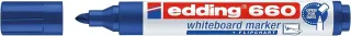 Edding 660 Rotulador para Pizarra Blanca - Punta Redonda - Trazo entre 1.5 y 3 mm. - Tinta Pigmentada - Recargable - Borrable en Seco - Color Azul · Pack de 10 uds.