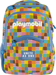 Dohe Playmobil Unite As One Mochila Escolar - Compartimento Principal con Bolsillo Acolchado - Bolsillos Laterales para Bebidas - Espalda Acolchada - Doble Asa Superior - Fabricada en Polies