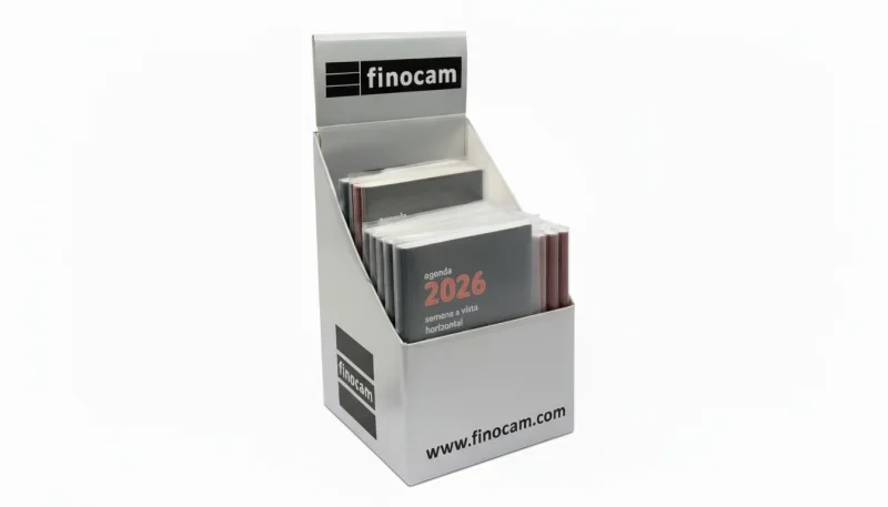 Finocam Expositor con 12 Agendas Planas Min/Coctel Surtidas en Catalan - Anual 2026 - Color Surtidos