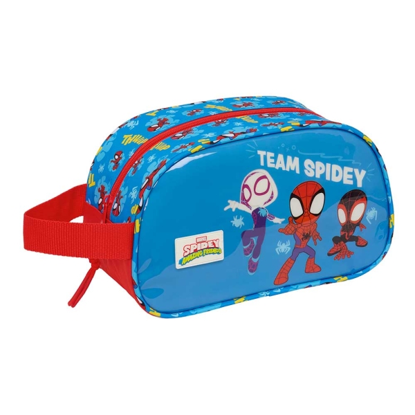 Safta Spidey Neceser de 5L - Cremallera - Asa Lateral - Adapatable a Carro - 260x120x150mm - Color Rojo y Azul