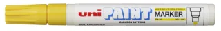 Uni-ball PX-20 Marcador de Pintura - Punta Acrilica de Bala 2.2-2.8mm - Permanente en Todas las Superficies - Resistente a Luz y Agua - Cuerpo de Aluminio - Color Amarillo · Pack de 12 uds.