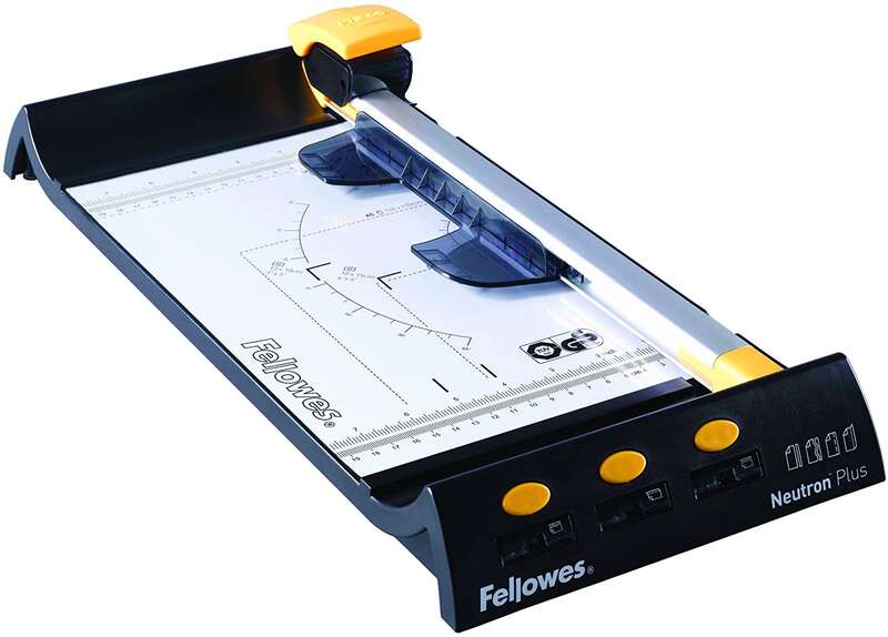 Fellowes Neutron A4 Plus Cizalla - Recorta hasta 10 Hojas - Guias Grabadas - Formato A4