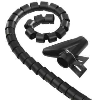 Hama Organizador de Cable en Espiral 20mm - Flexible - Longitud 2.5m - Adaptador para Instalacion - Color Negro