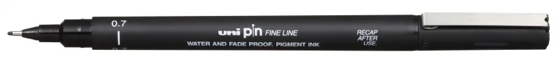Uni-ball PIN07-200(S) Rotulador Calibrado - Punta Poliacetal 0.7mm - Tinta Pigmentada Resistente al Agua y Luz - Trazo Nitido y Suave - Color Negro · Pack de 12 uds.