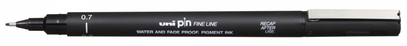 Uni-ball PIN07-200(S) Rotulador Calibrado - Punta Poliacetal 0.7mm - Tinta Pigmentada Resistente al Agua y Luz - Trazo Nitido y Suave - Color Negro · Pack de 12 uds.