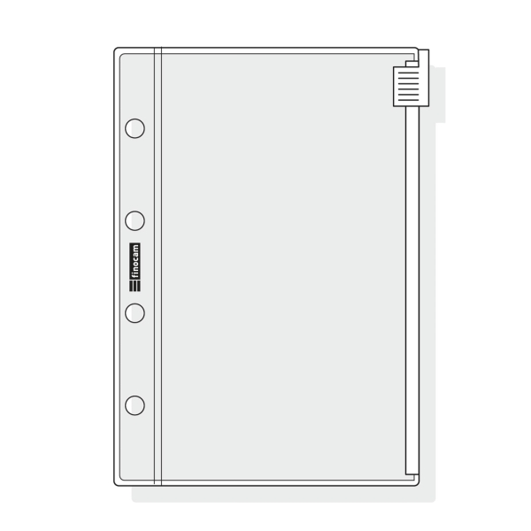 Finocam C171 Funda para Agendas Classic - Cierre de Cremallera - Formato 601 - 65x91x1mm - PVC - Color Gris Claro
