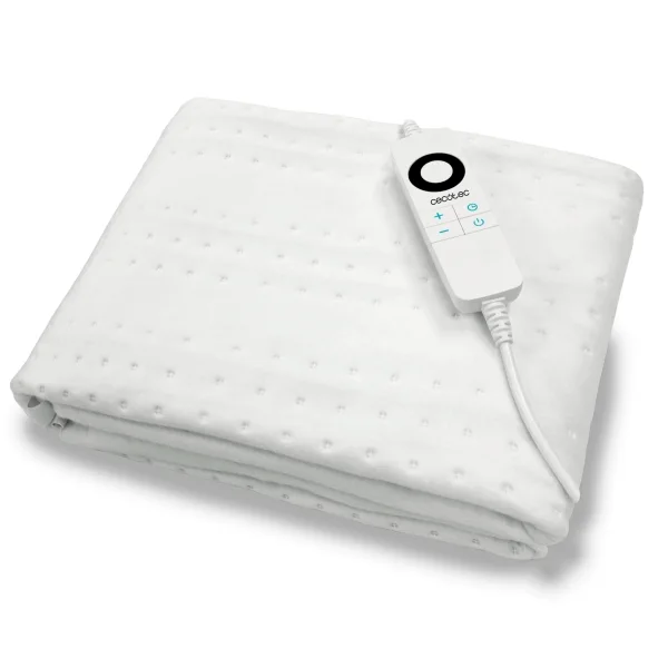 Cecotec HeatConfort ThermalUnder Single Manta Electrica - 100W - 6 Niveles de Temperatura - Apagado Automatico - Control LED de Facil Manejo - Lavable a Maquina - 150x180cm - Color Blanco