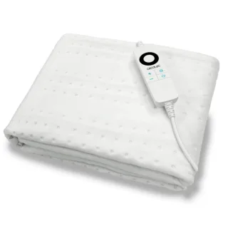 Cecotec HeatConfort ThermalUnder Single Manta Electrica - 100W - 6 Niveles de Temperatura - Apagado Automatico - Control LED de Facil Manejo - Lavable a Maquina - 150x180cm - Color Blanco