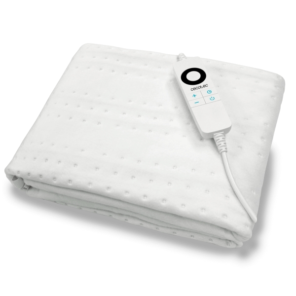 Cecotec HeatConfort ThermalUnder Single Manta Electrica - 100W - 6 Niveles de Temperatura - Apagado Automatico - Control LED de Facil Manejo - Lavable a Maquina - 150x180cm - Color Blanco