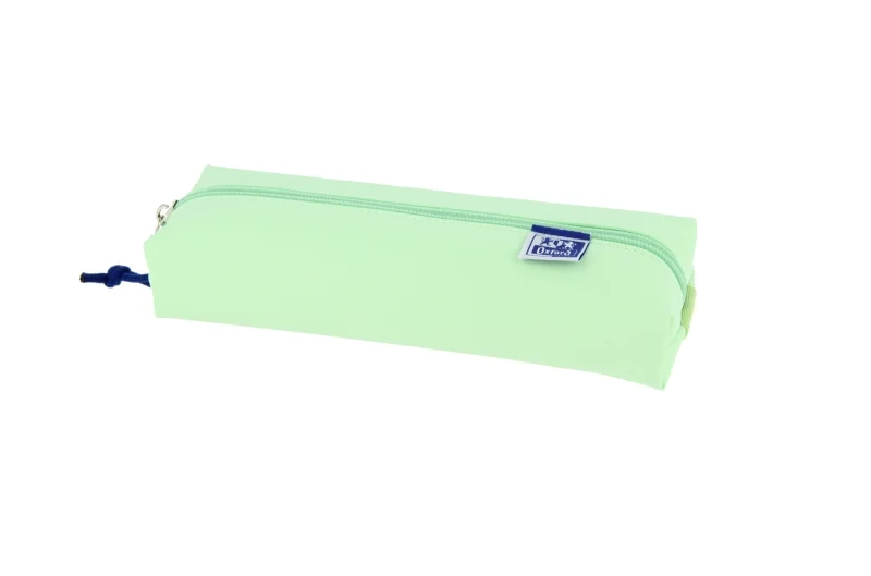 Oxford Live & Go Estuche Rectangular Mediano - Material Acolchado - Goma Elastica para unirlo al Cuaderno - Color Verde