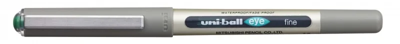 Uni-ball Eye Fine UB-157 Boligrafo de Tinta Liquida - Punta de Bola 0.7mm - Tinta Resistente al Agua y Luz - Sistema de Control de Tinta - Color Verde · Pack de 12 uds.