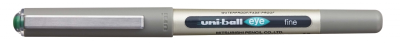 Uni-ball Eye Fine UB-157 Boligrafo de Tinta Liquida - Punta de Bola 0.7mm - Tinta Resistente al Agua y Luz - Sistema de Control de Tinta - Color Verde · Pack de 12 uds.