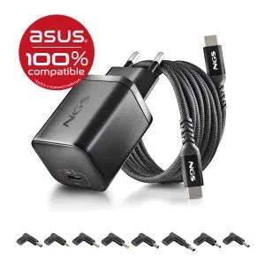 NGS PACK CARGA USBC 65W+CABL 1,5M+5 CLAVIJ ASUS