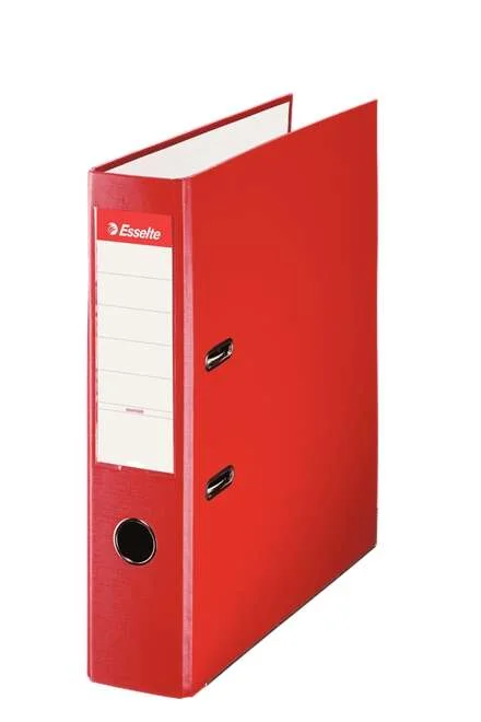 Esselte Archivador de Palanca - Formato A4 - Lomo 75mm - Capacidad para 500 Hojas - Color Rojo