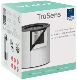 Leitz Trusens Z-3000/Z-3500 Filtro Hepa 3 en 1 H13 de Repuesto - Captura 99,95% de Particulas Ultrafinas - Lavable - Cambio Indicador - Compatible con Purificador de Aire Grande - Color Negr