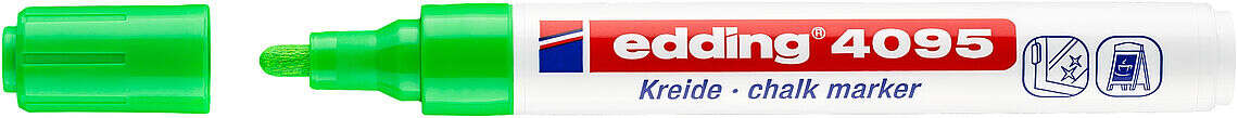 Edding 4095 Rotulador de Tiza Liquida - Punta Redonda - Trazo entre 2 y 3mm - Olor Neutro - Color Verde Claro · Pack de 10 uds.
