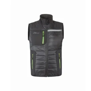 Upower Wall Chaleco de Trabajo con Relleno en Grafeno - Talla 2XL - Termorregulacion Avanzada, Repelente al Agua, Control Bacteriostatico, Multibolsillos, Detalles Reflectantes - Color Gris