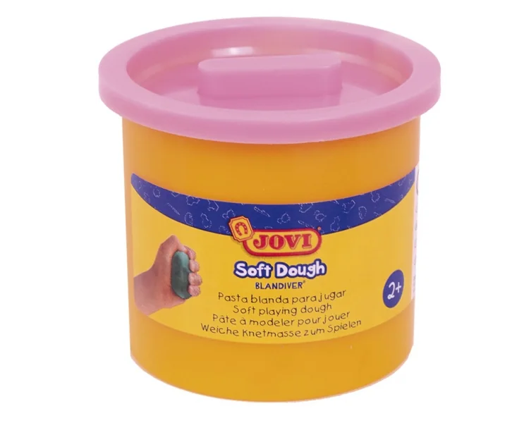 Jovi Soft Dough Blandiver Pack con 5 Botes de Pasta de Modelar 110gr - Blanda y Flexible - Facil de Amasar y Moldear - Ideal para Iniciacion al Modelaje - Color Rosa