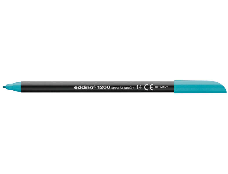 Edding 1200 Rotulador - Punta Redonda - Trazo entre 0.5 y 1 mm. - Tinta con Base de Agua - Color Azul Turquesa · Pack de 5 uds.