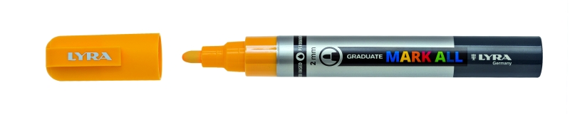 Lyra Mark All Rotulador Permanente - Multisuperficie - Punta Redonda - 2mm - Color Amarillo · Pack de 6 uds.