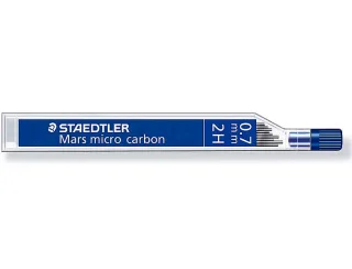Staedtler Mars Micro Carbon 250 Tubo de 12 Minas de Grafito - Dureza 2H - Trazo 0.7mm - Alta Resistencia · Pack de 12 uds.