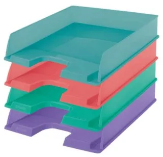 Esselte Colour'Breeze Bandejas Portadocumentos - Formato Vertical A4 - Espacio para Etiqueta Identificativa - Colores Surtidos · Pack de 10 uds.