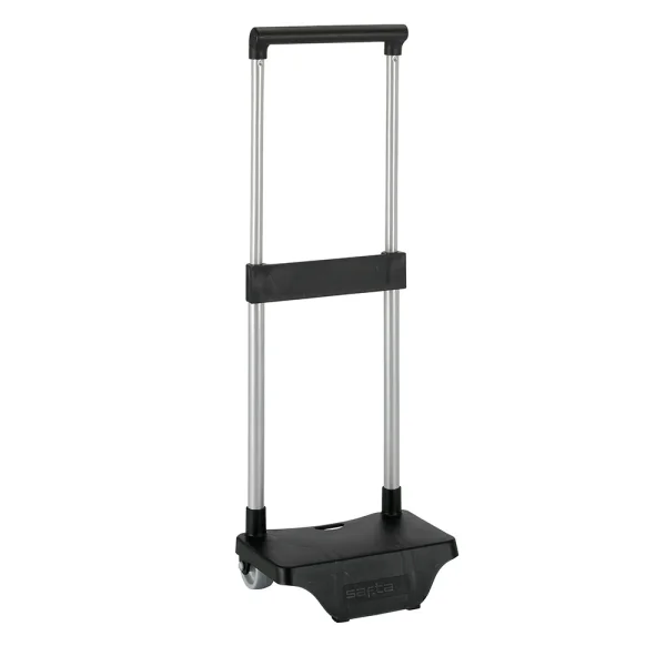 Safta Carro Portamochilas - Sujecion Universal - Material Resistente - Ruedas de PVC - Modelo Patentado - 26x10x34cm - Color Negro