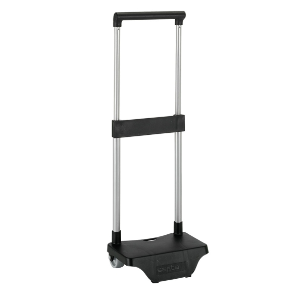 Safta Carro Portamochilas - Sujecion Universal - Material Resistente - Ruedas de PVC - Modelo Patentado - 26x10x34cm - Color Negro