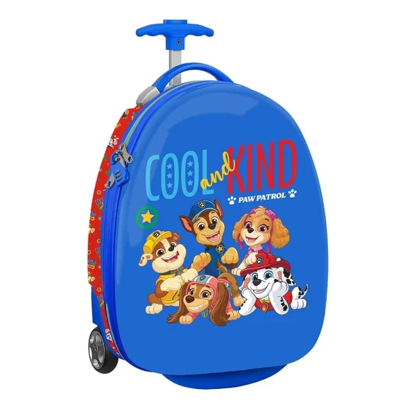 Safta Paw Patrol Cool Maleta Trolley Infantil 16” - Interior con Bolsillo de Red - Dos Ruedas para Facil Movilidad - Cintas con Cierre de PVC - 27.7L - 280x230x430mm - Color Azul